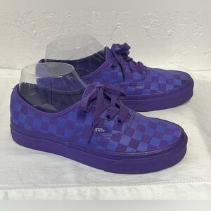 Vans Authentic Tonal Electric Purple Checkerboard Low Top Skate Sneakers